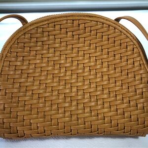 Anthropologie faux leather shoulder bag, golden honey color